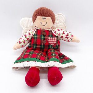 Gund Plush Angel Christmas Doll 13’inch Holiday Plaid Merry #8712